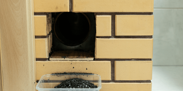 résidu après le débistrage d'une cheminée