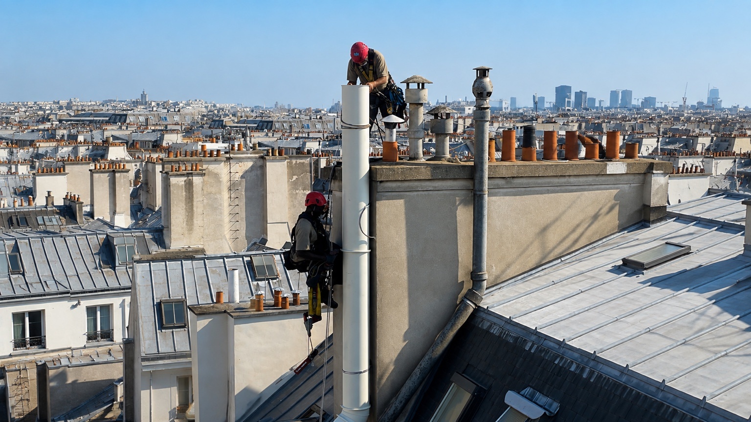 installation d’un conduit de hotte cuisine professionnelle